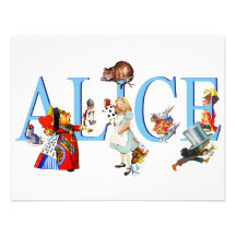 ALICE IN WONDERLAND & FRIENDS PERSONALIZED ANNOUNCEMENT