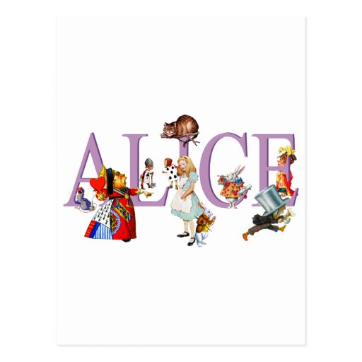 ALICE IN WONDERLAND & FRIENDS POST CARD
