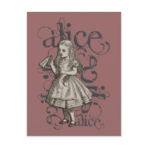 Alice In Wonderland Grunge (Pink) Postcard