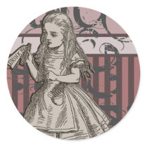 Alice In Wonderland Grunge (Pink) Round Sticker