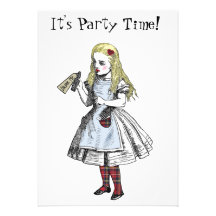 Alice in Wonderland Hogmanay Party Invitation Card