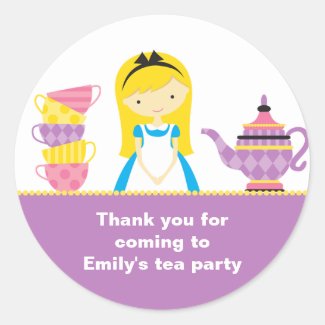 Alice in Wonderland Invitations Stickers