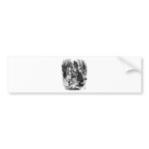 Alice in Wonderland Meets Red Queen Chess Piece Bumper Stickers