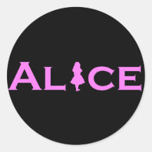 Alice In Wonderland Pink Sticker