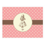 Alice in Wonderland Polka Dots Post Card