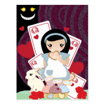 Alice in wonderland post cards