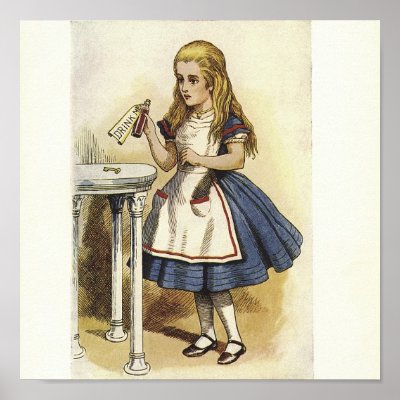 Alice in Wonderland Print DRINK ME POISON by artdavinci