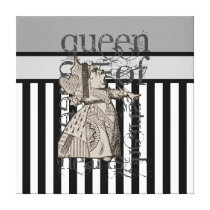 Alice In Wonderland Queen of Hearts Grunge Gallery Wrap Canvas