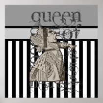 Alice In Wonderland Queen of Hearts Grunge Poster