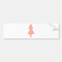 Alice In Wonderland Salmon Fuschia Pink Bumper Stickers