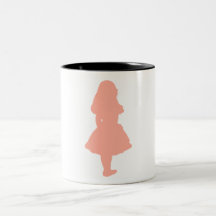 Alice In Wonderland Salmon Fuschia Pink Coffee Mug