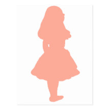 Alice In Wonderland Salmon Fuschia Pink Postcard