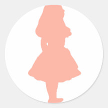 Alice In Wonderland Salmon Fuschia Pink Sticker