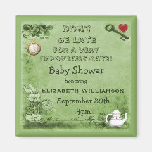 Alice in Wonderland Save The Date Baby Shower Fridge Magnet