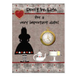 Alice in Wonderland Save the Date Wedding Postcard