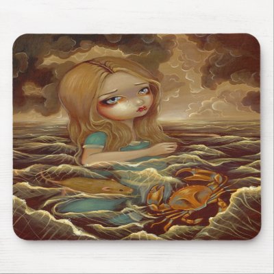 Alice in Wonderland & the Pool of Tears Mousepad by strangeling