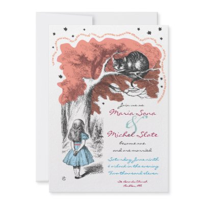 Alice In Wonderland Wedding Invitation by Marlalove73