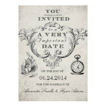 Alice in Wonderland Wedding Invitation