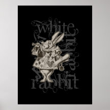 Alice In Wonderland White Rabbit Grunge (Single) Poster