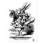 Alice in Wonderland White Rabbit with Trumpet Post Cards