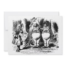Alice in Wonderland with Tweedledum and Tweedledee Custom Invitations