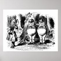 Alice in Wonderland with Tweedledum and Tweedledee Posters