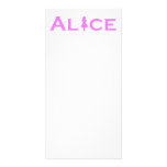 Alice in Wonderland Word Play Pink Photo Card