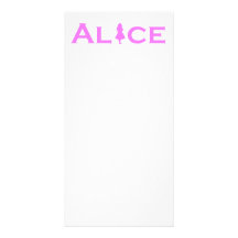 Alice in Wonderland Word Play Pink Photo Card