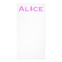 Alice in Wonderland Word Play Pink Photo Card