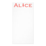 Alice in Wonderland Word Play Salmon Pink Photo Card