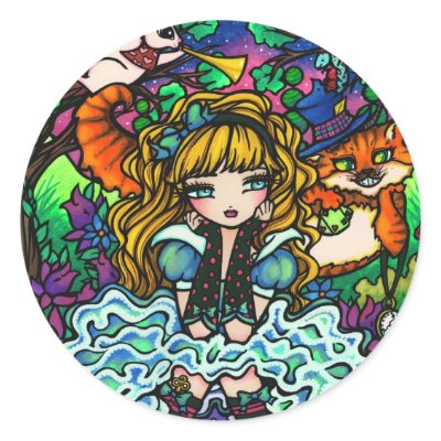"Alice Lost" Alice in Wonderland Cheshire Cat Sticker by hannahdisney