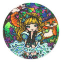 "Alice Lost" Alice in Wonderland Cheshire Cat stickers