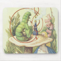 Alice Meets the Caterpillar mousepads
