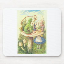 Alice Meets the Caterpillar Mouse Pad