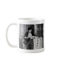 Alice Paul, Sewing Suffrage Flag, 1910s Coffee Mug