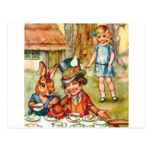 Alice Stumbles Upon the Mad Hatter's Tea Party Post Card
