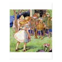 Alice Stumbles Upon The Mad Hatter's Tea Party Postcards