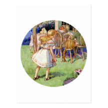 Alice Stumbles Upon the Mad Hatter's Tea Party Post Cards