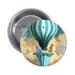 Alice Tea Party in the Sky Hot Air Ballon Pinback Buttons