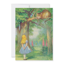 Alice & the Cheshire Cat Full Colour Personalized Invite