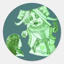 Alice & the Queen by Lewis Carroll in Blue Green Sticker