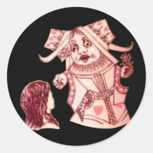 Alice & the Queen by Lewis Carroll Round Sticker