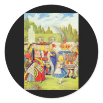 Alice & The Queen Round Stickers