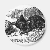 Alice vintage dans le dessin de livre de chat noir magnets pour réfrigérateur