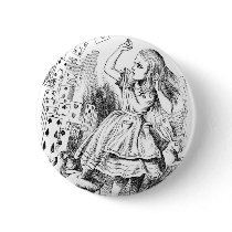 Alice with Cards Pinback Button