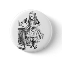 Alice with "Drink Me" Bottle Pinback Buttons