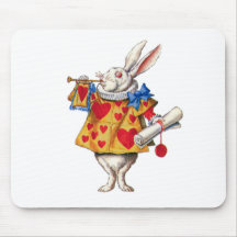 ALICE'S WHITE RABBIT IN WONDERLAND MOUSE PADS