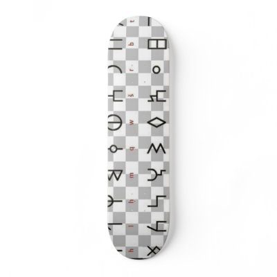 alien alphabet soup skateboard by holycrocodile