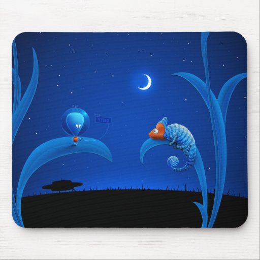 Alien and Chameleon Mouse Pad