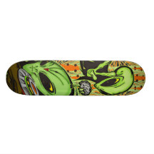 Alien and Flying Saucer UFO Skateboard Decks